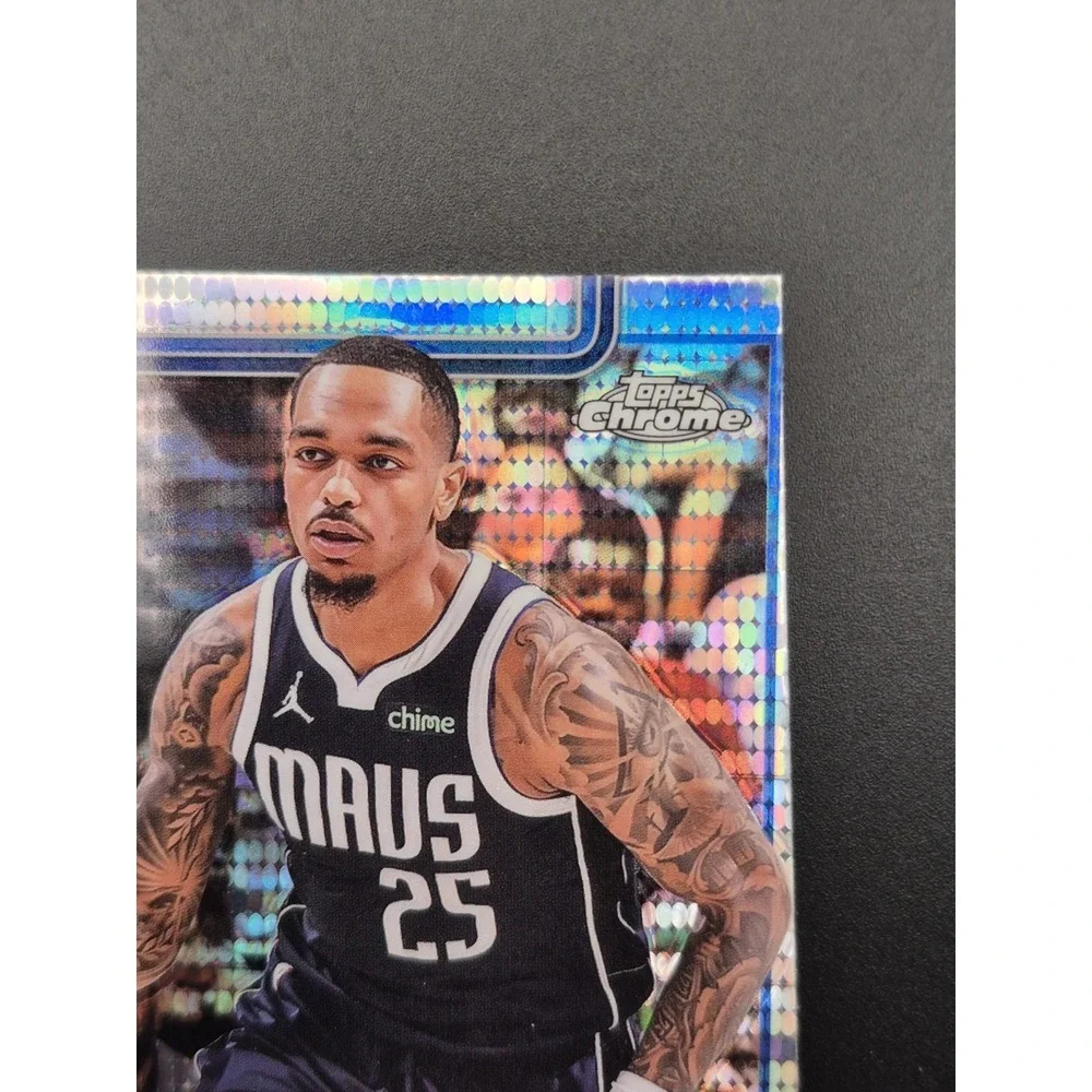 2025-26 Topps Chrome PJ Washington #19 Pulsar Refractor MISCUT RARE Mavericks